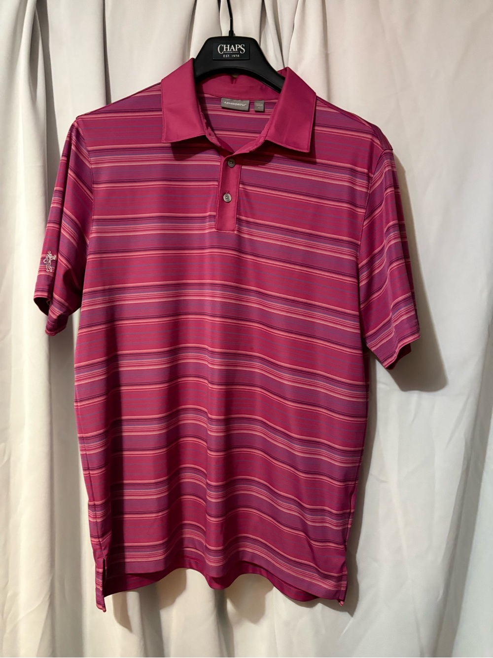 Chaps Men’s Fuchsia Striped Performance Polo
